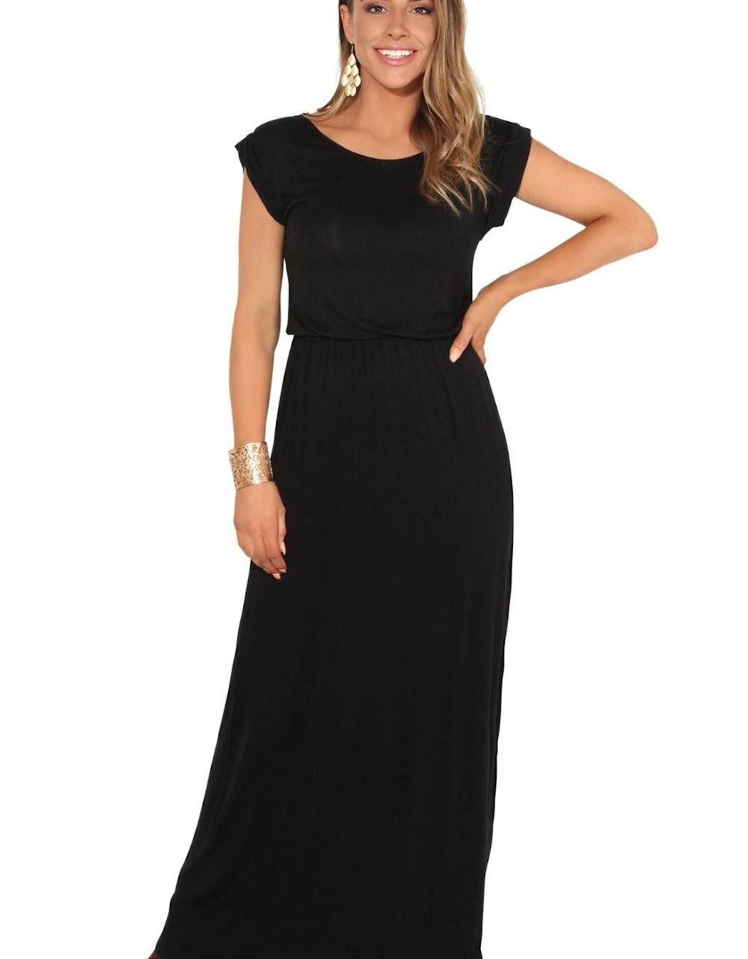 Turn Up Sleeve Jersey Maxi Dress, 2 of 1