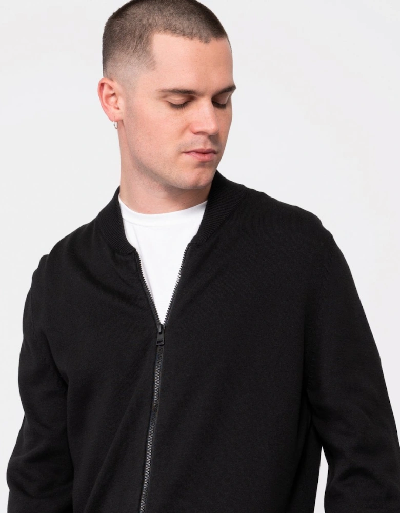 HUGO San Jaque-C Mens Double Zip Cardigan - Black 001