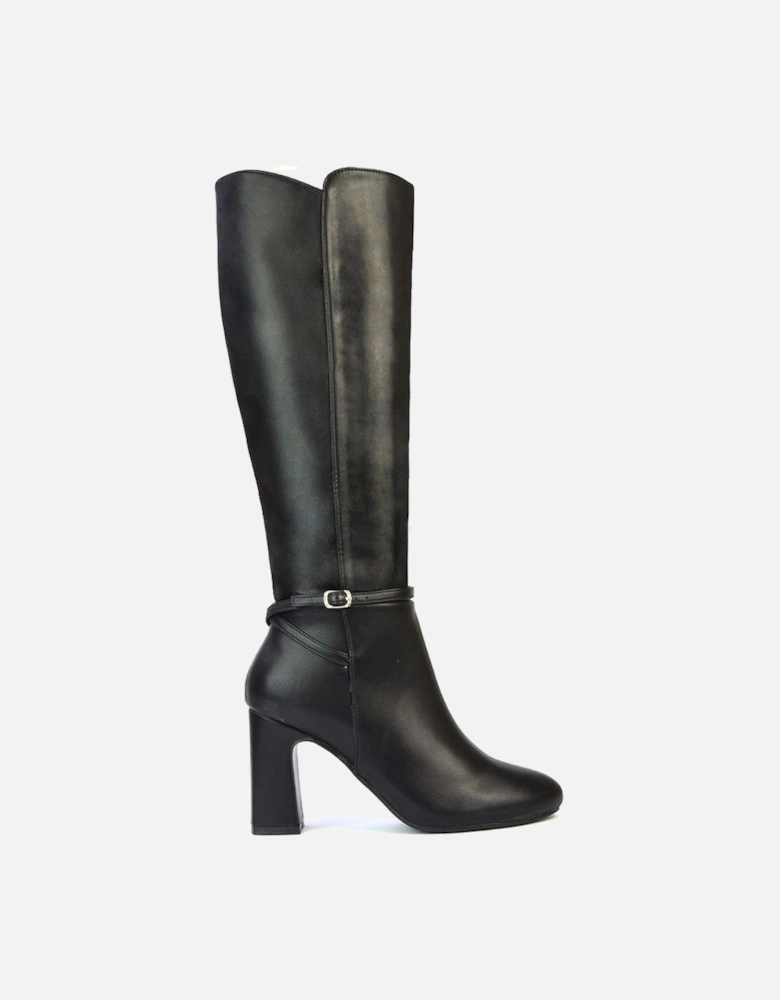 'Kadie' High Block Heel Knee High Boots