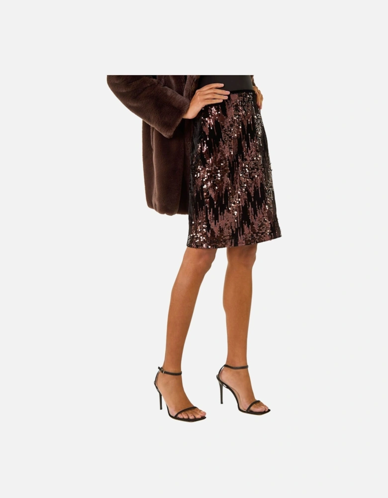 Embellished Velvet Stretch Skirt