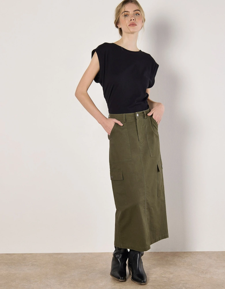 Cotton Cargo Midaxi Skirt
