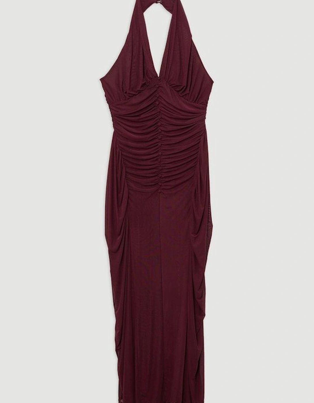Petite Jersey Mesh Halterneck Midi Dress