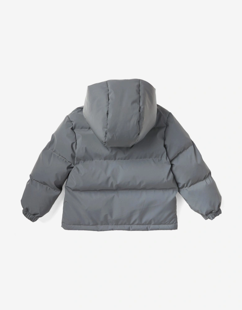 Kids Bookish Puffer Jacket in Grey