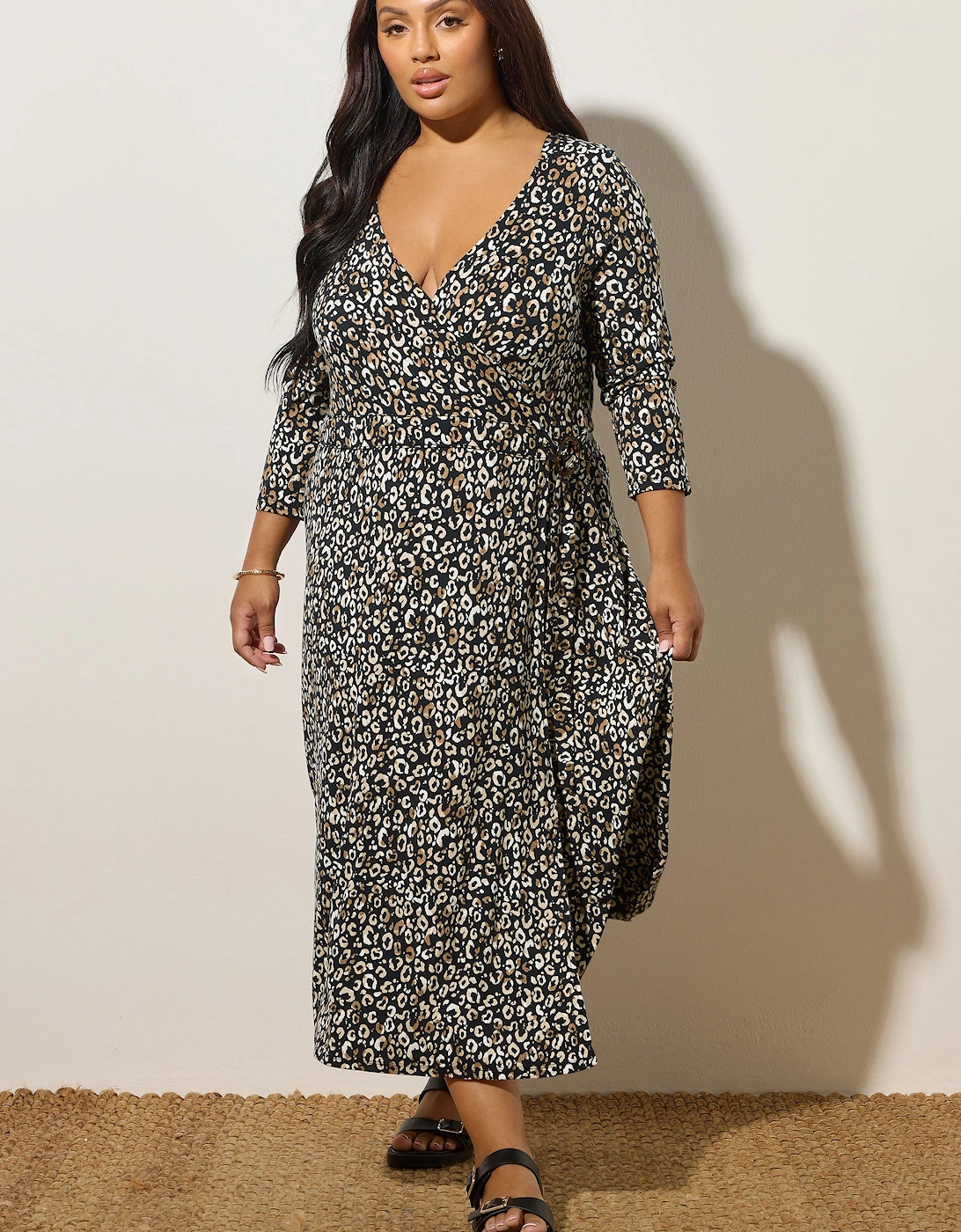 Leopard Print Wrap Dress, 2 of 1