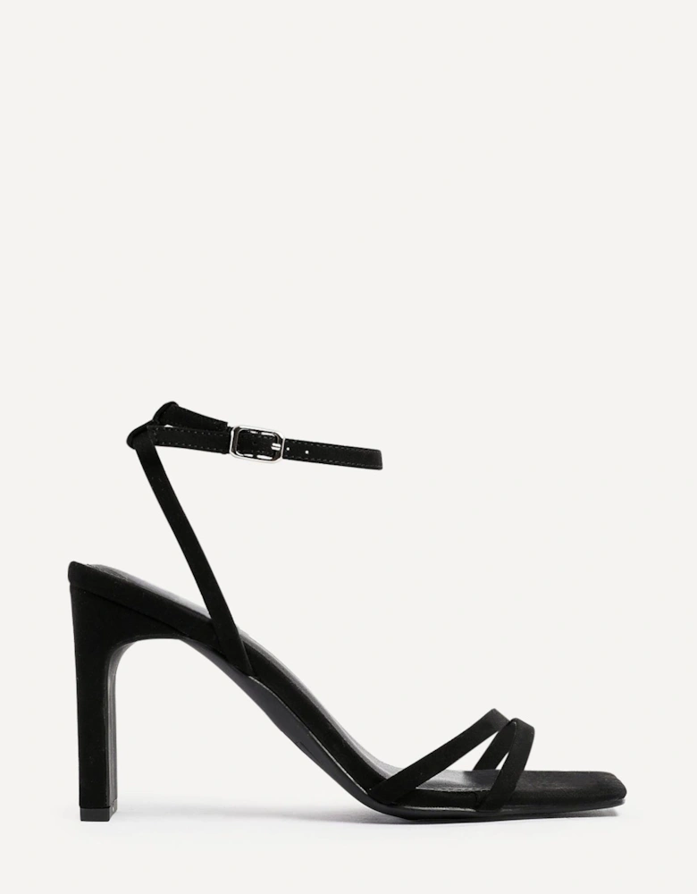 Gesture Black Faux Suede Strappy High Heel