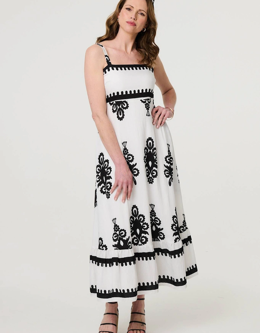 Ikat Print Sleeveless A-Line Maxi Dress, 2 of 1
