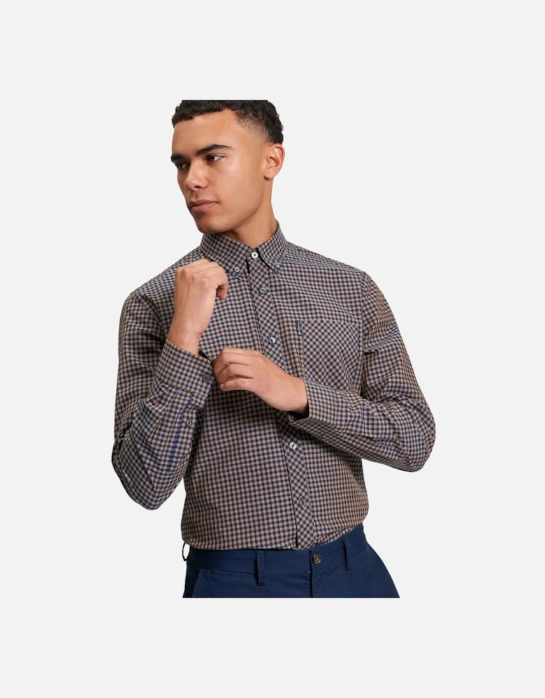 Mens Signature Gingham Long Sleeve Shirt
