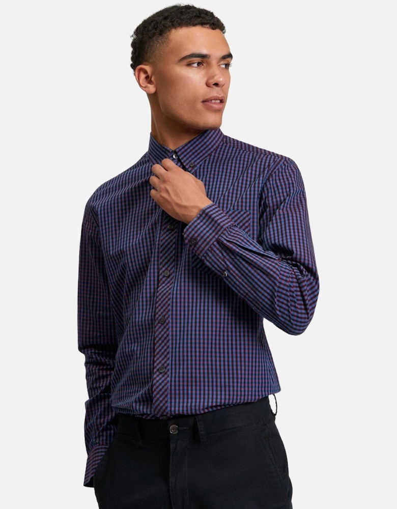 Mens Signature Gingham Long Sleeve Shirt