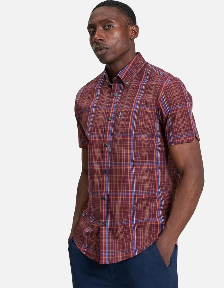Mens Linear Check Short Sleeve Shirt