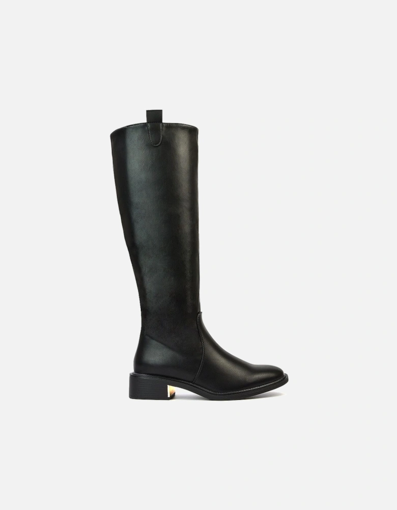 'Prince' Winter Flat Knee High Boots With Inside Zip
