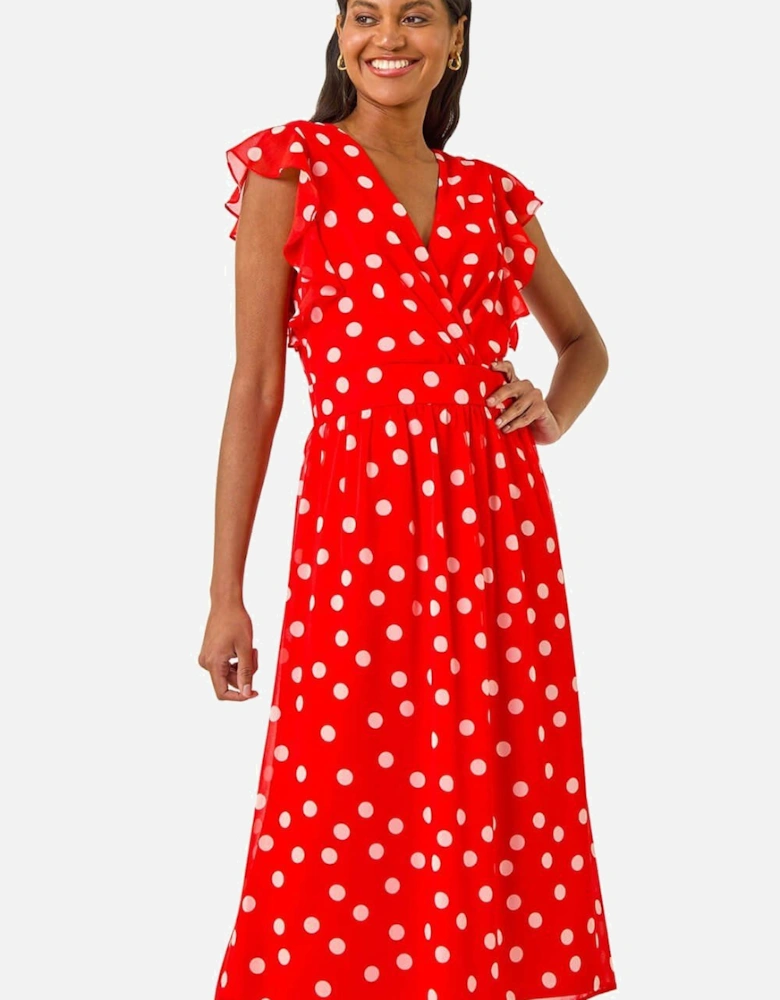 Spot Frill Fit & Flare Dress