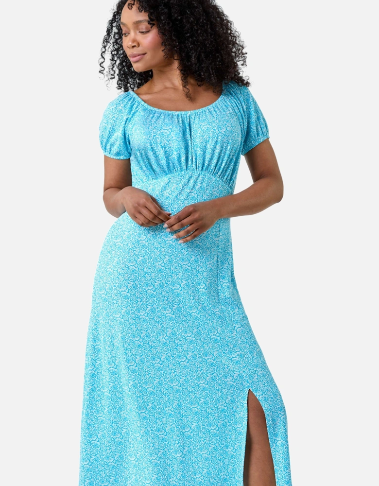 Petite Ditsy Print Midi Stretch Dress