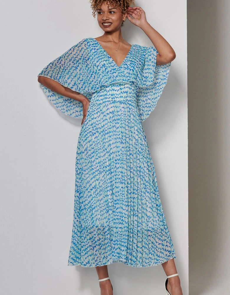 Kyra Pleated Chiffon Maxi Dress