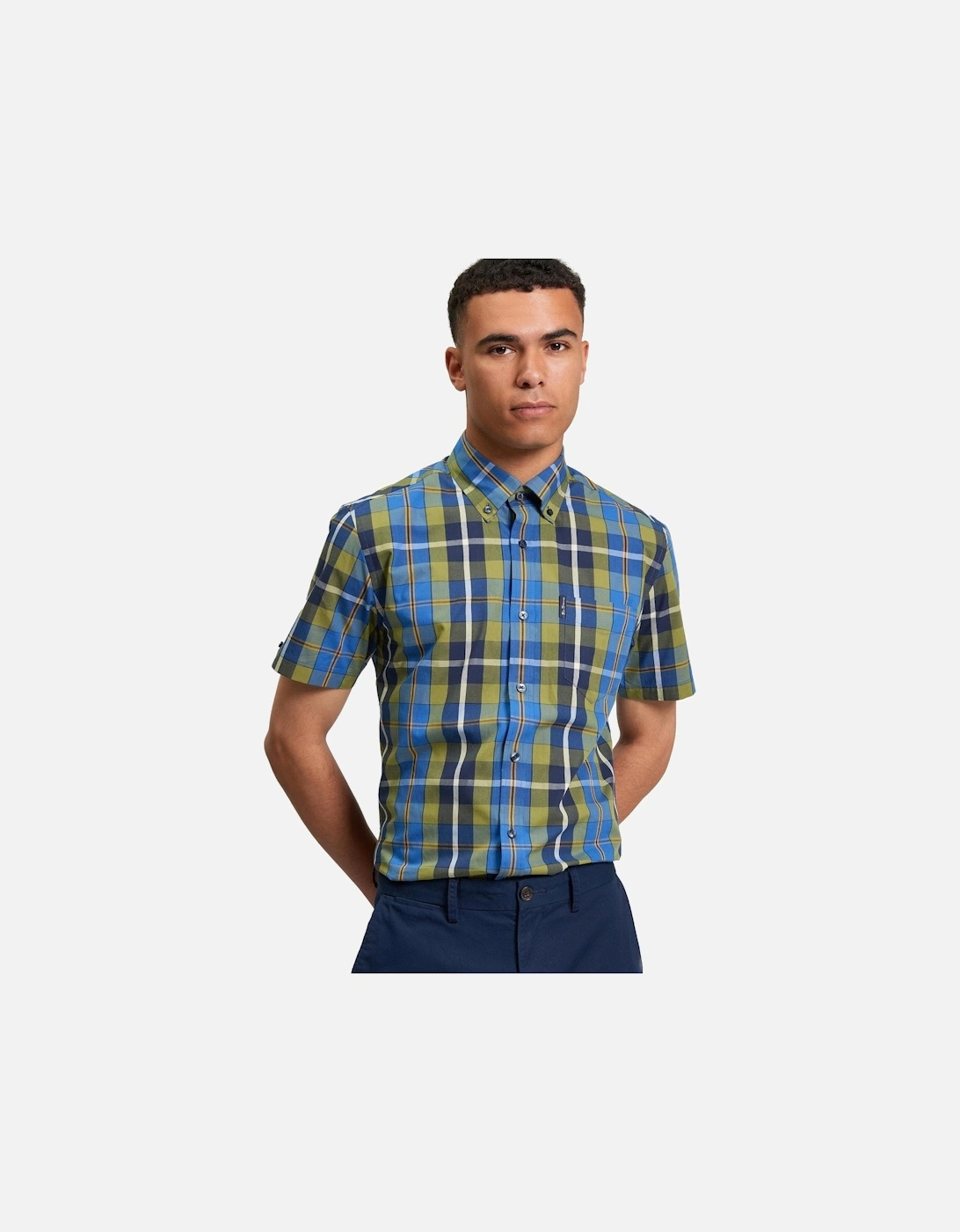 Mens Classic Check Short Sleeve Shirt, 2 of 1