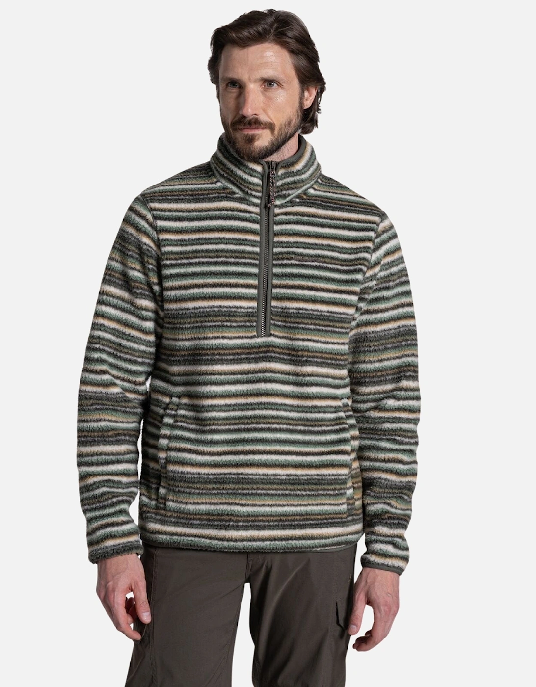 Mens Tatton II Borg Half Zip Fleece, 2 of 1