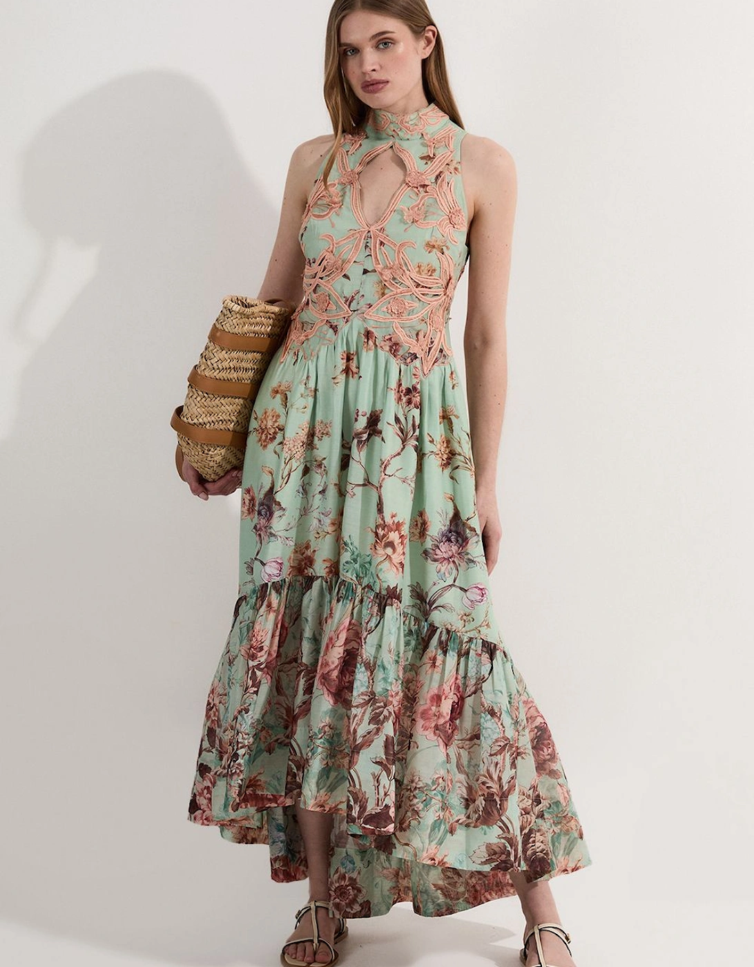 Petite Floral Applique Lace Maxi Dress, 2 of 1