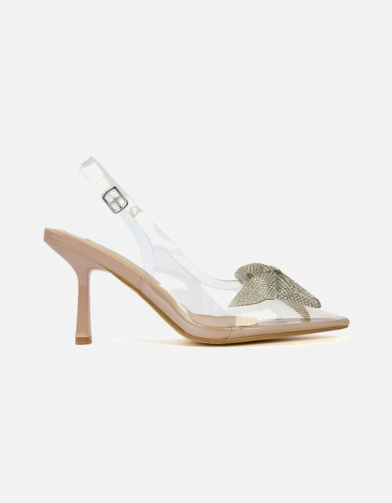 'Alaina' Perspex Slingback Stiletto Heel Court Shoes
