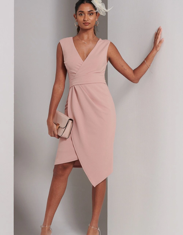 Kiana Wrap Ruched Bodycon Dress