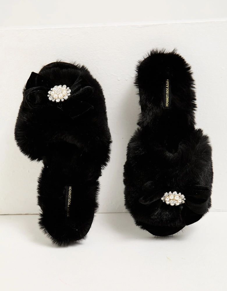 Anya Slippers in Black