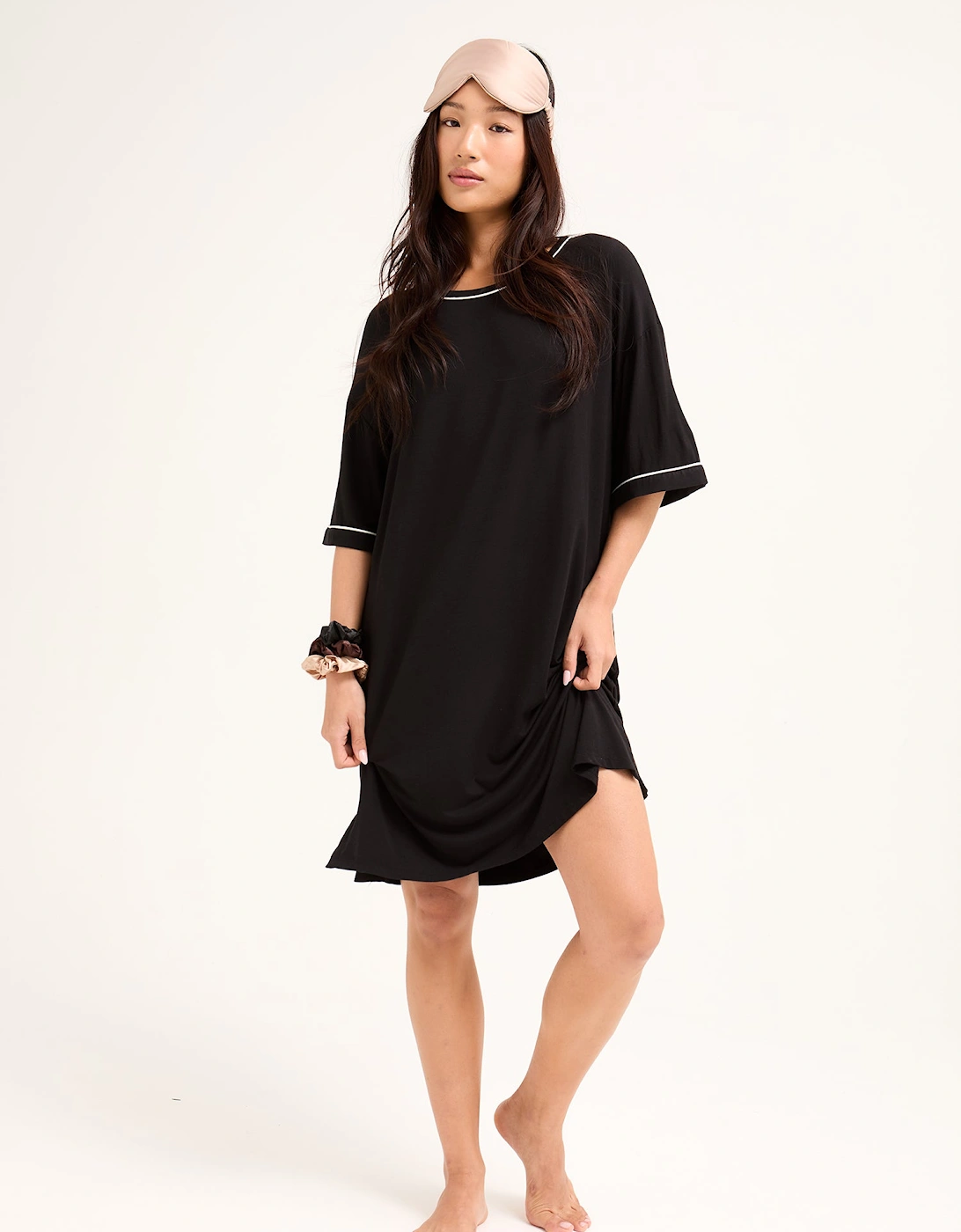 Bamboo Classic Tee Dress in Black