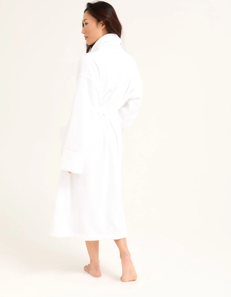 Bamboo Towelling Robe in Cloud White