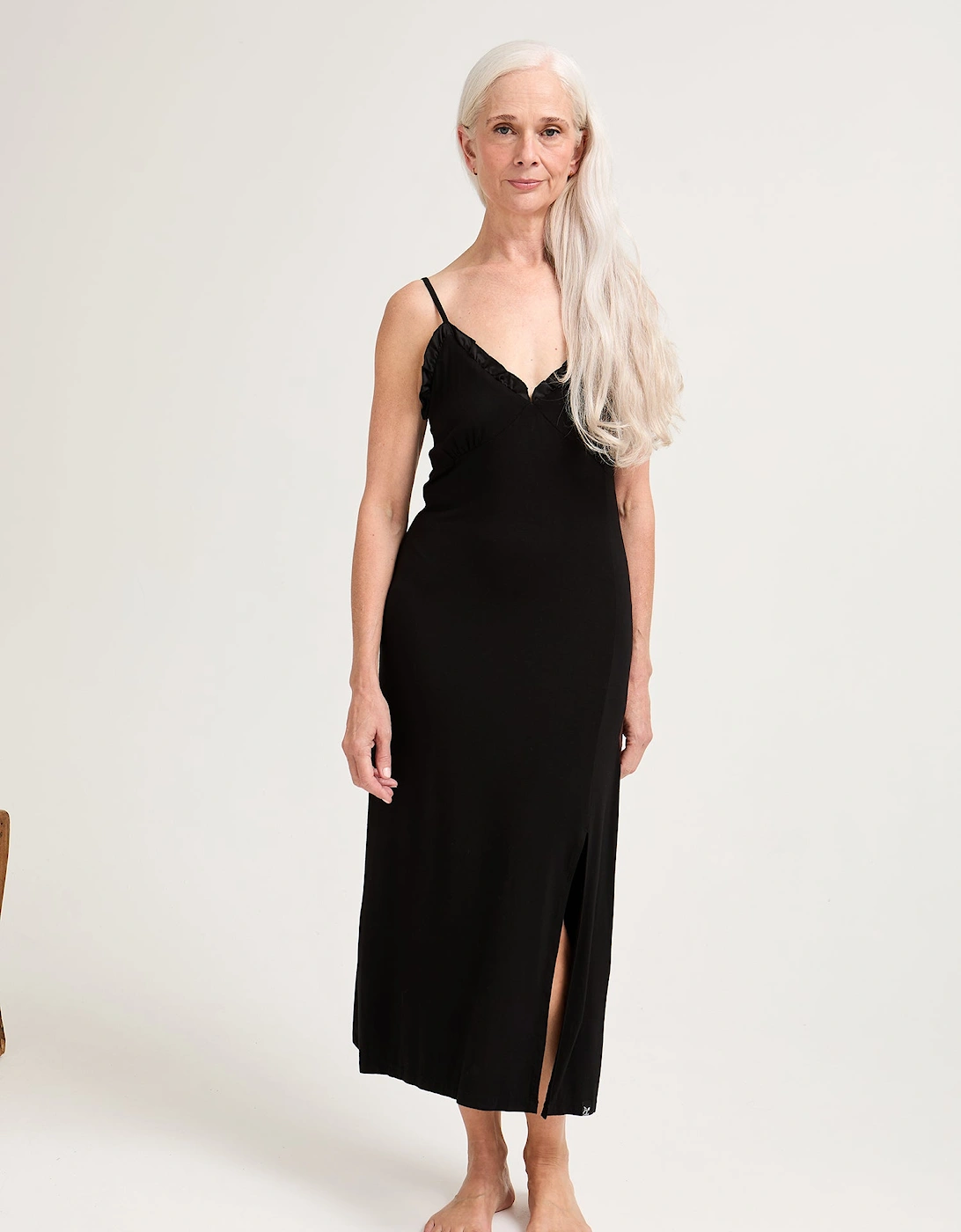 Bamboo Frill Chemise in Black, 4 of 3