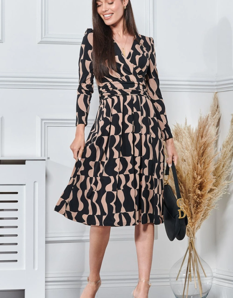 Calla Long Sleeve Jersey Wrap Dress