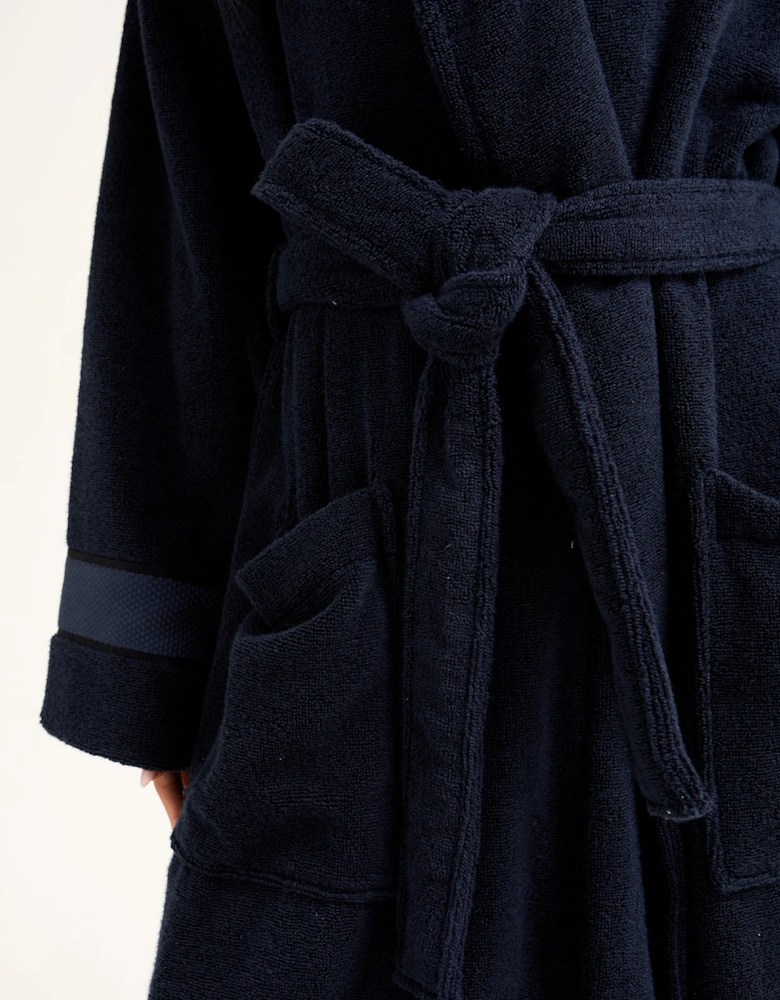 Bamboo Towelling Robe in Midnight