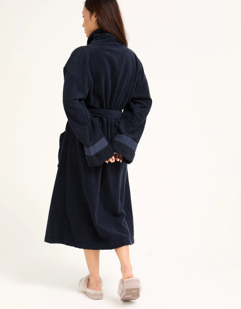 Bamboo Towelling Robe in Midnight