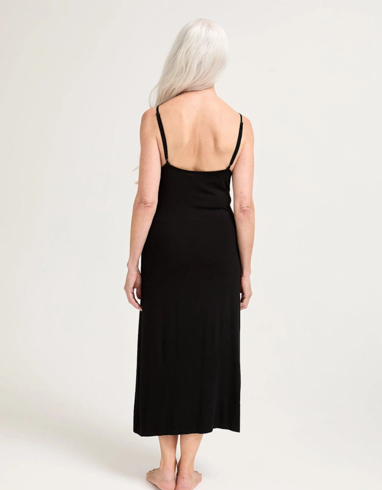 Bamboo Frill Chemise in Black