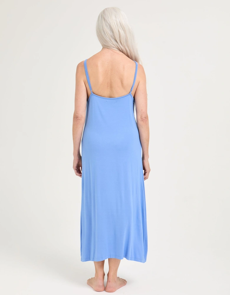 Bamboo Frill Chemise in Cornflower Blue