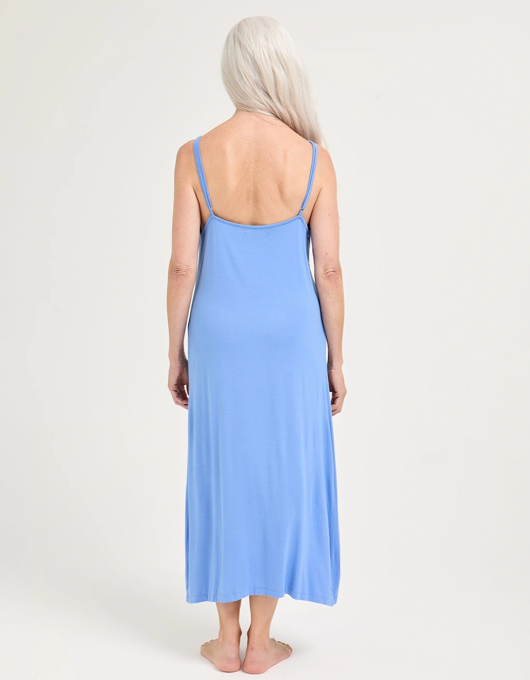 Bamboo Frill Chemise in Cornflower Blue