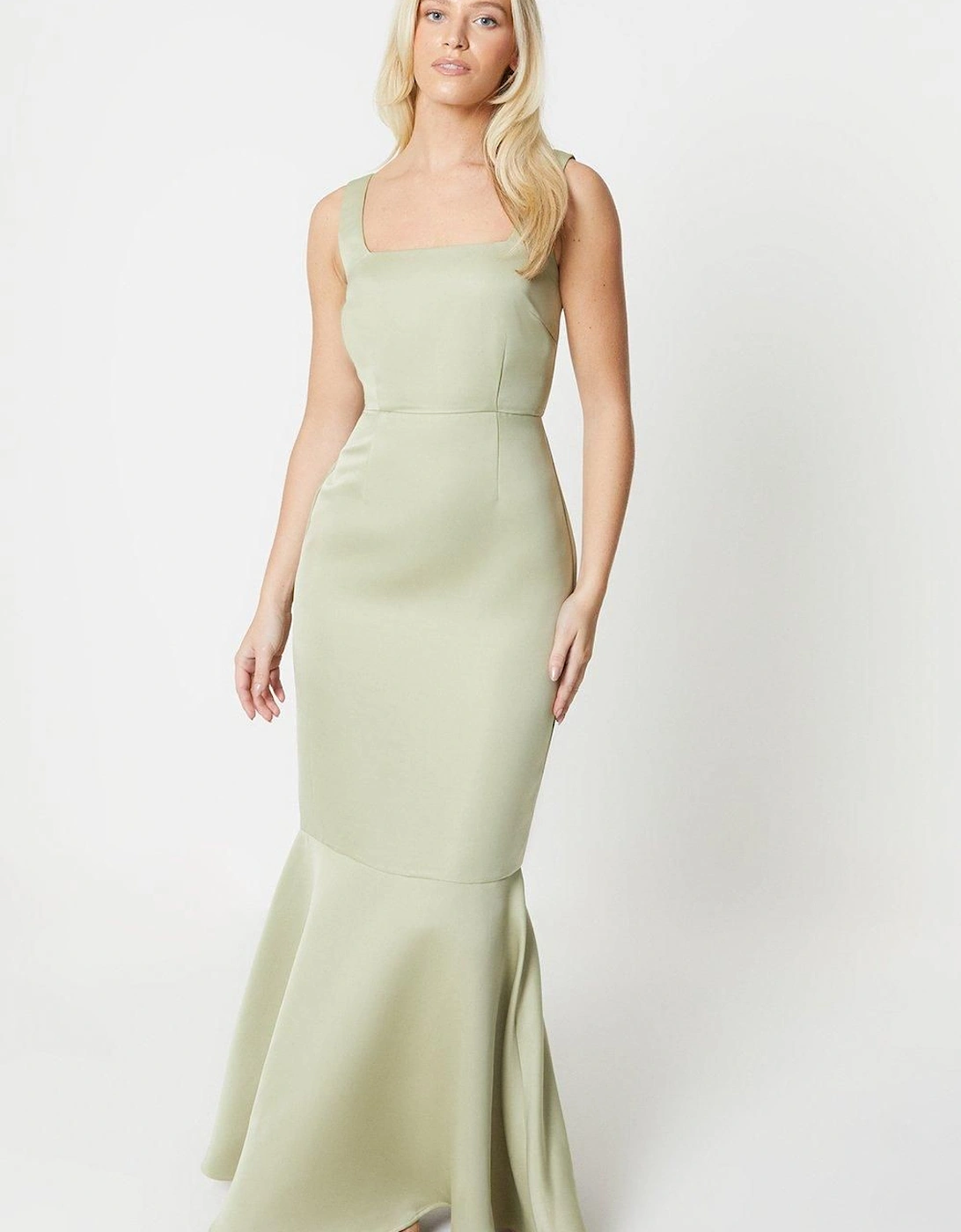 by Coast Square Neck Satin Peplum Hem Bridesmaid Dress, 2 of 1