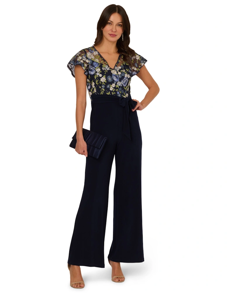 Embroidered Combo Jumpsuit