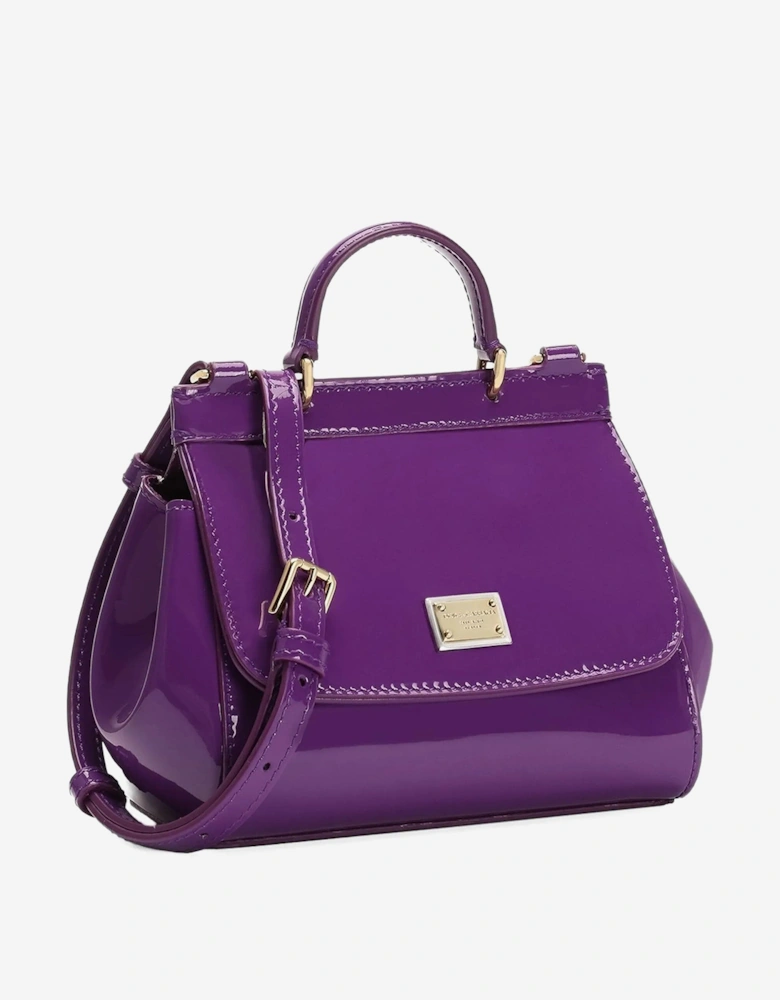 Girls Patent Leather Handbag Bag in Purple (14cm)