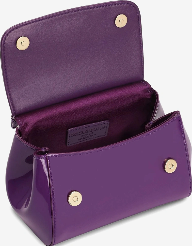 Girls Patent Leather Handbag Bag in Purple (14cm)