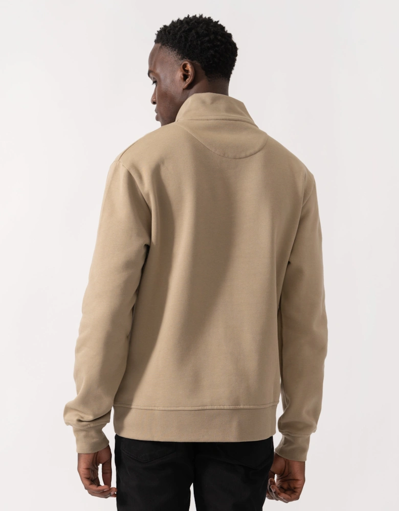 Mens Centered Logo 1/4 Zip Fleece - Khaki 38