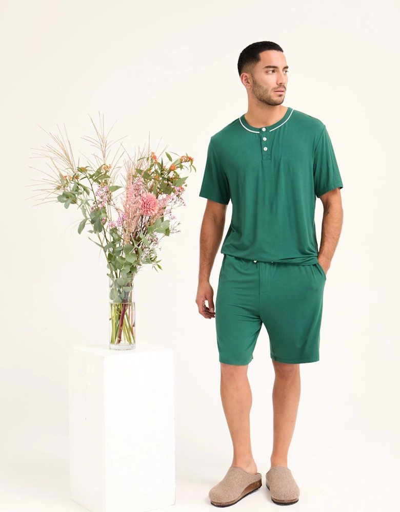 Bamboo Short Pyjama Set in Green