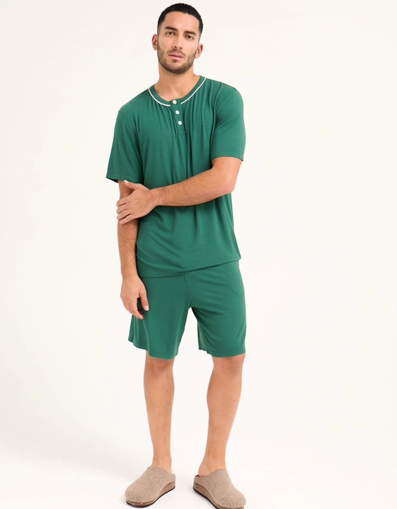 Bamboo Short Pyjama Set in Green