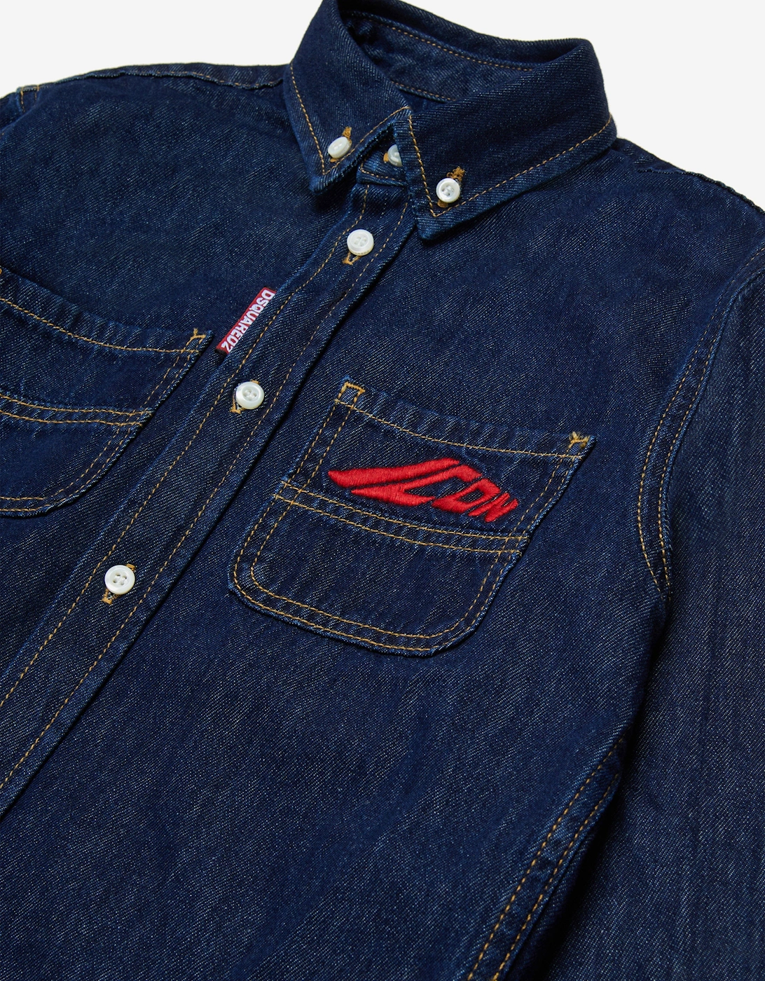 Boys Icon Denim Shirt in Navy
