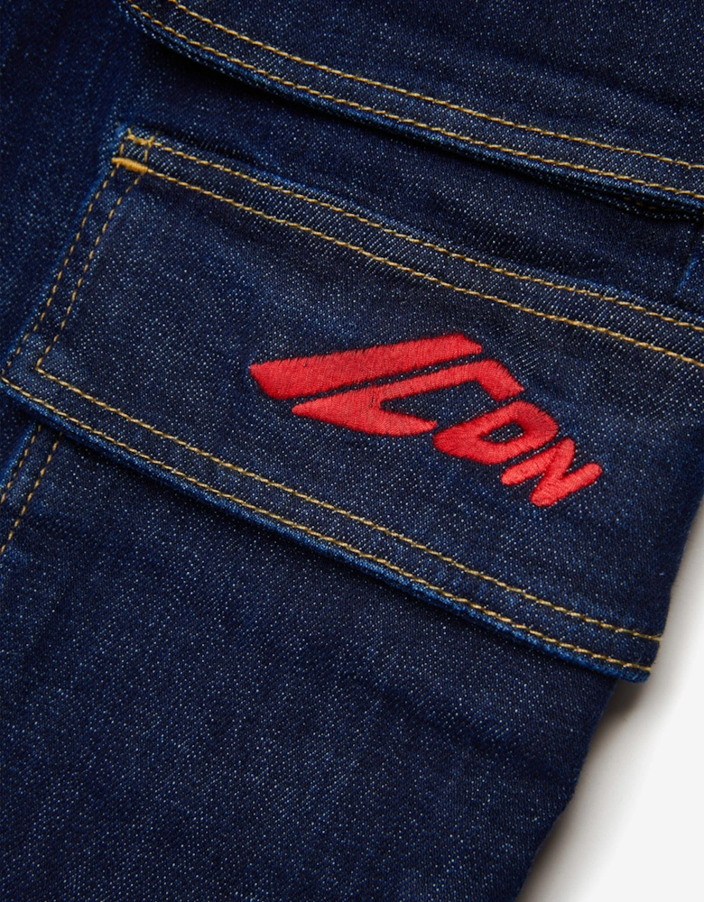 Boys Wide Leg Icon Cargo Jeans in Navy