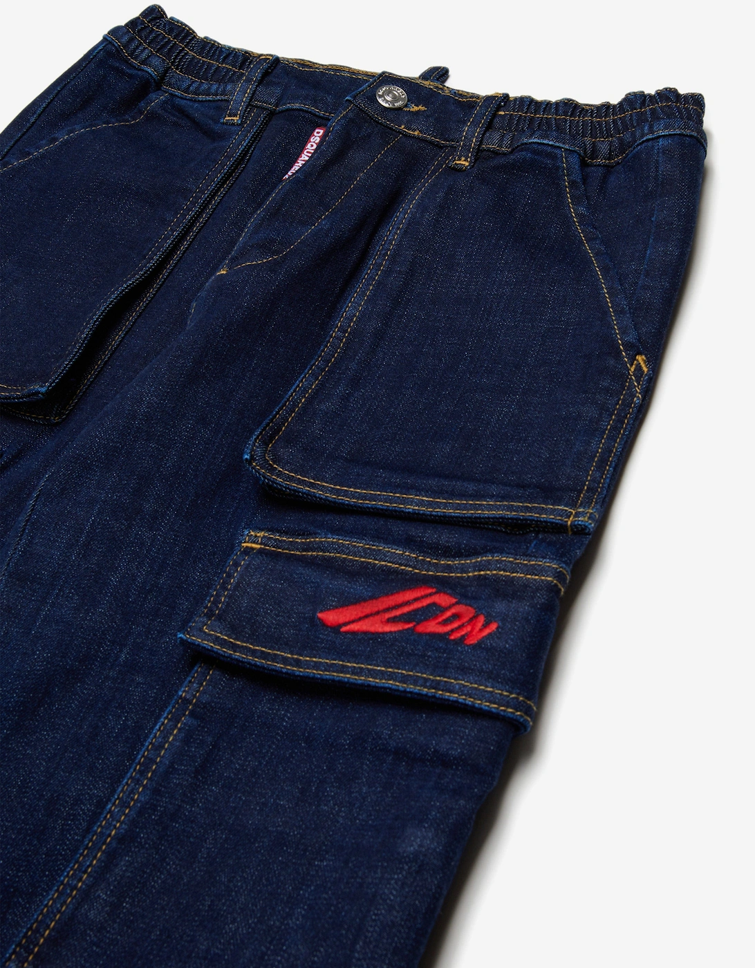 Boys Wide Leg Icon Cargo Jeans in Navy