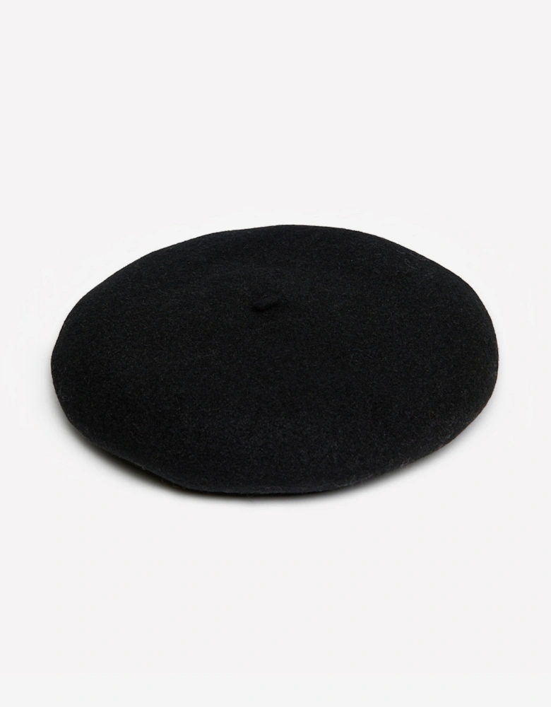 Girls Wool Beret in Black