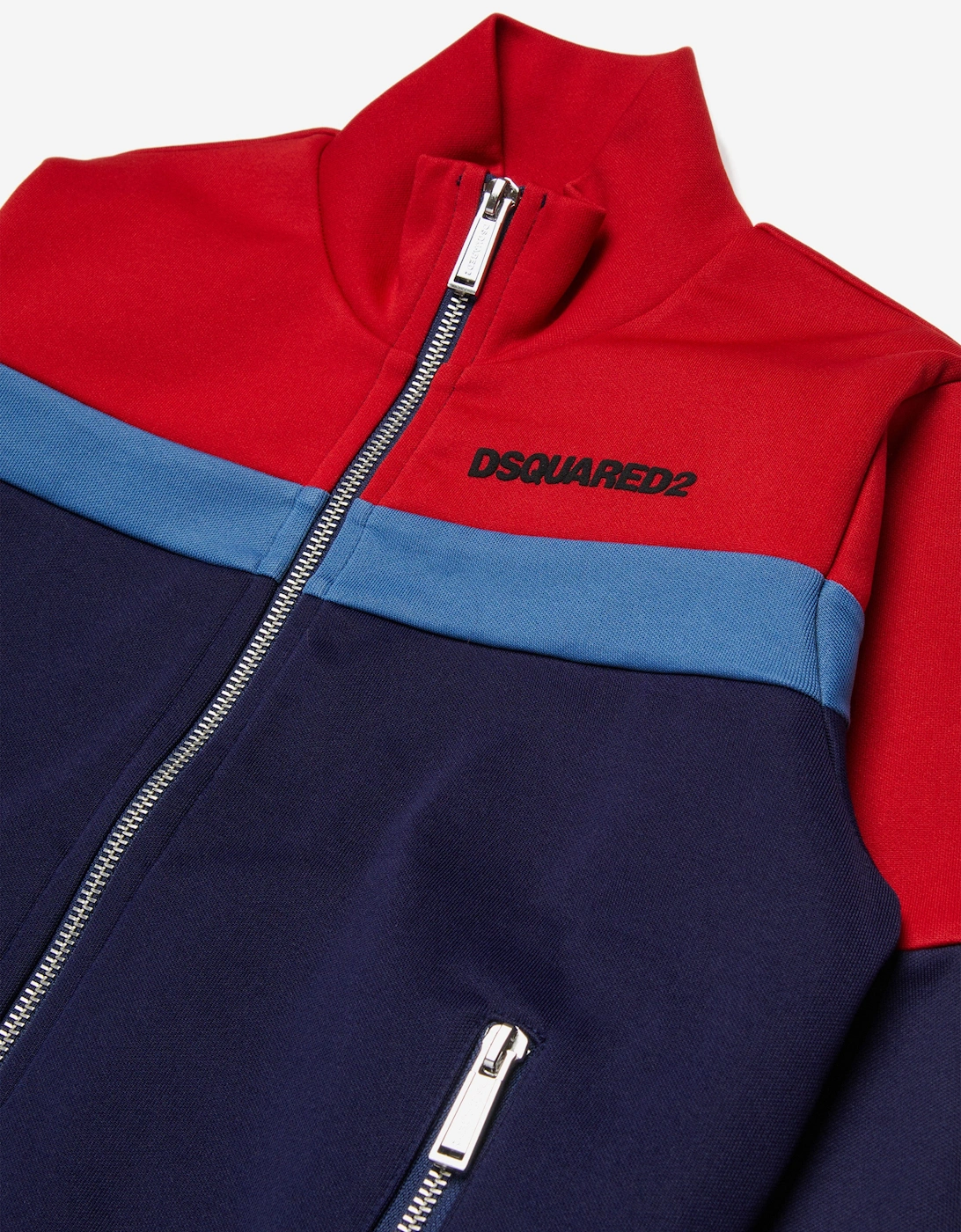 Kids Colourblock Zip Up Top in Navy