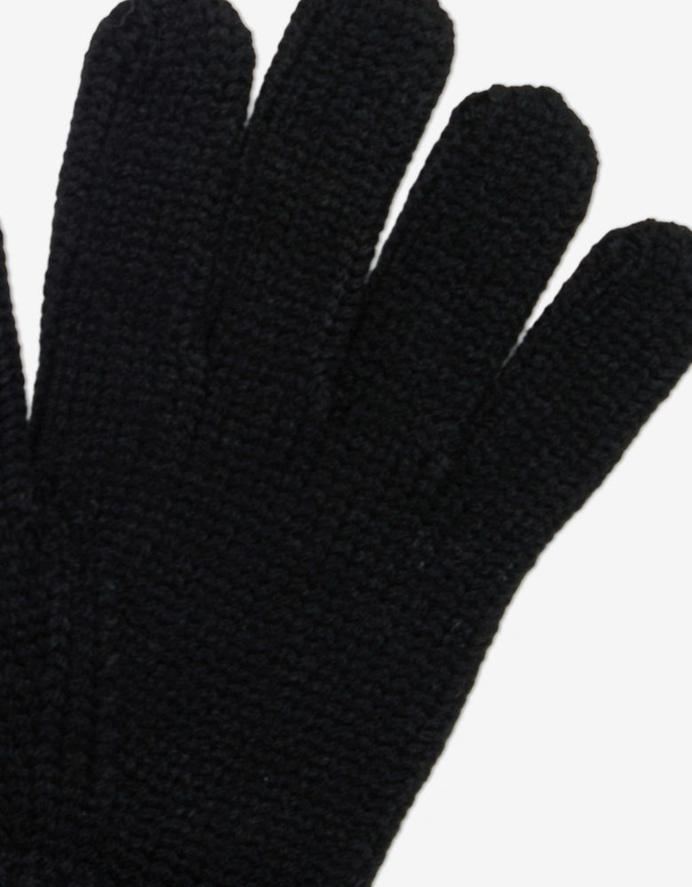 Kids Wool Logo Gloves in Black