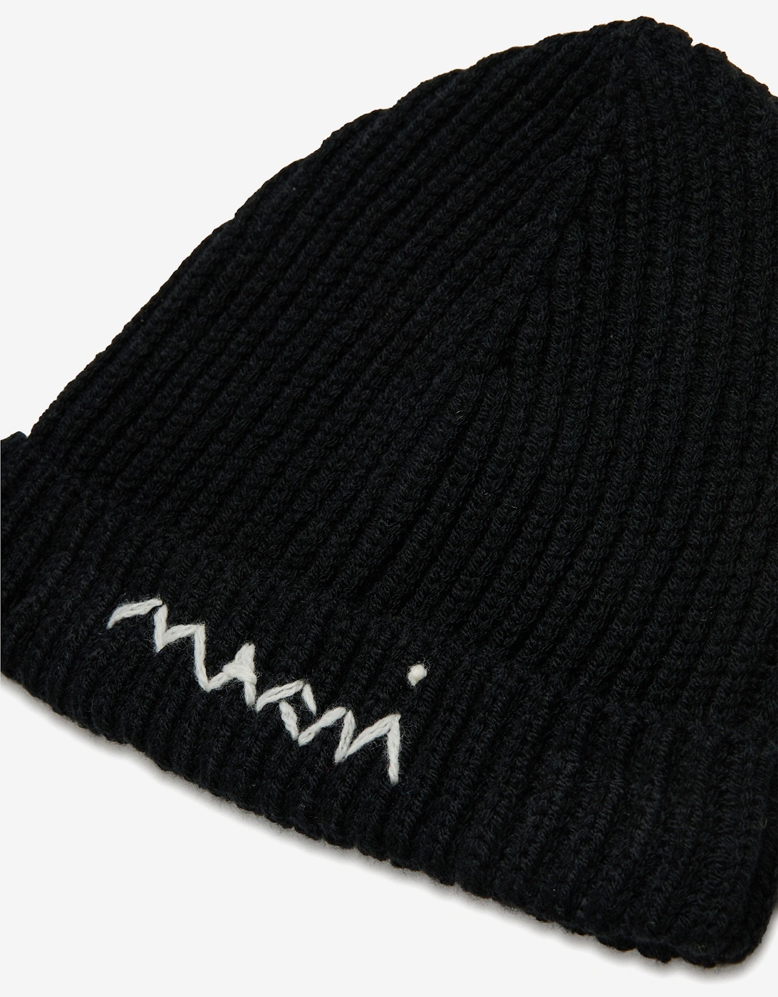 Kids Wool Logo Beanie Hat in Black