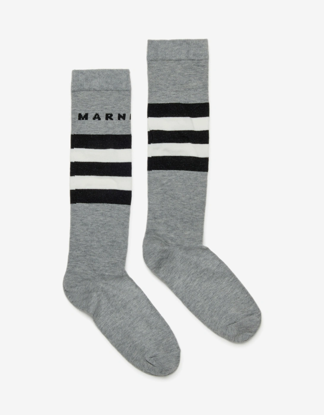 Kids Striped Logo Socks in Grey