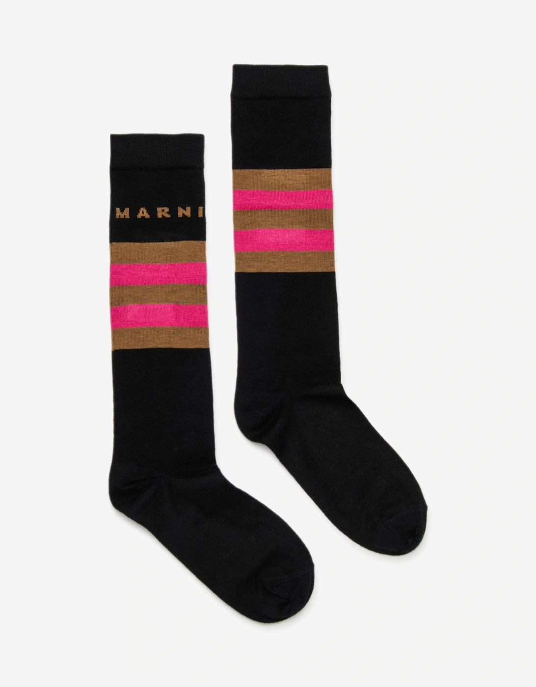 Kids Striped Logo Socks in Black