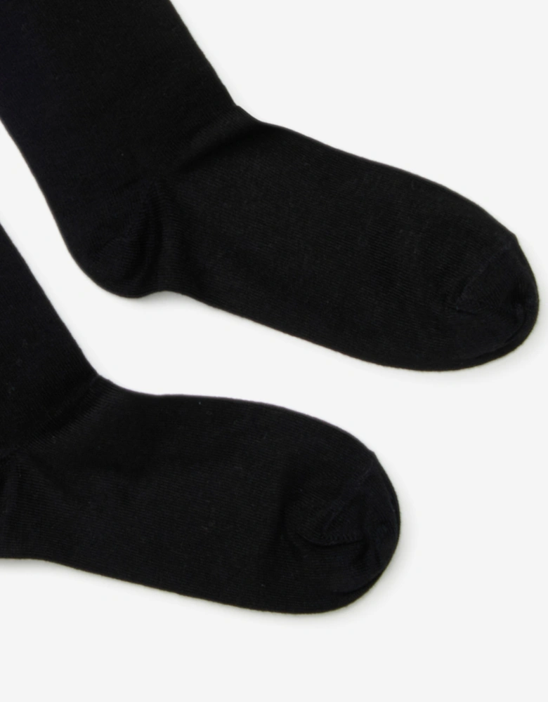 Kids Striped Logo Socks in Black
