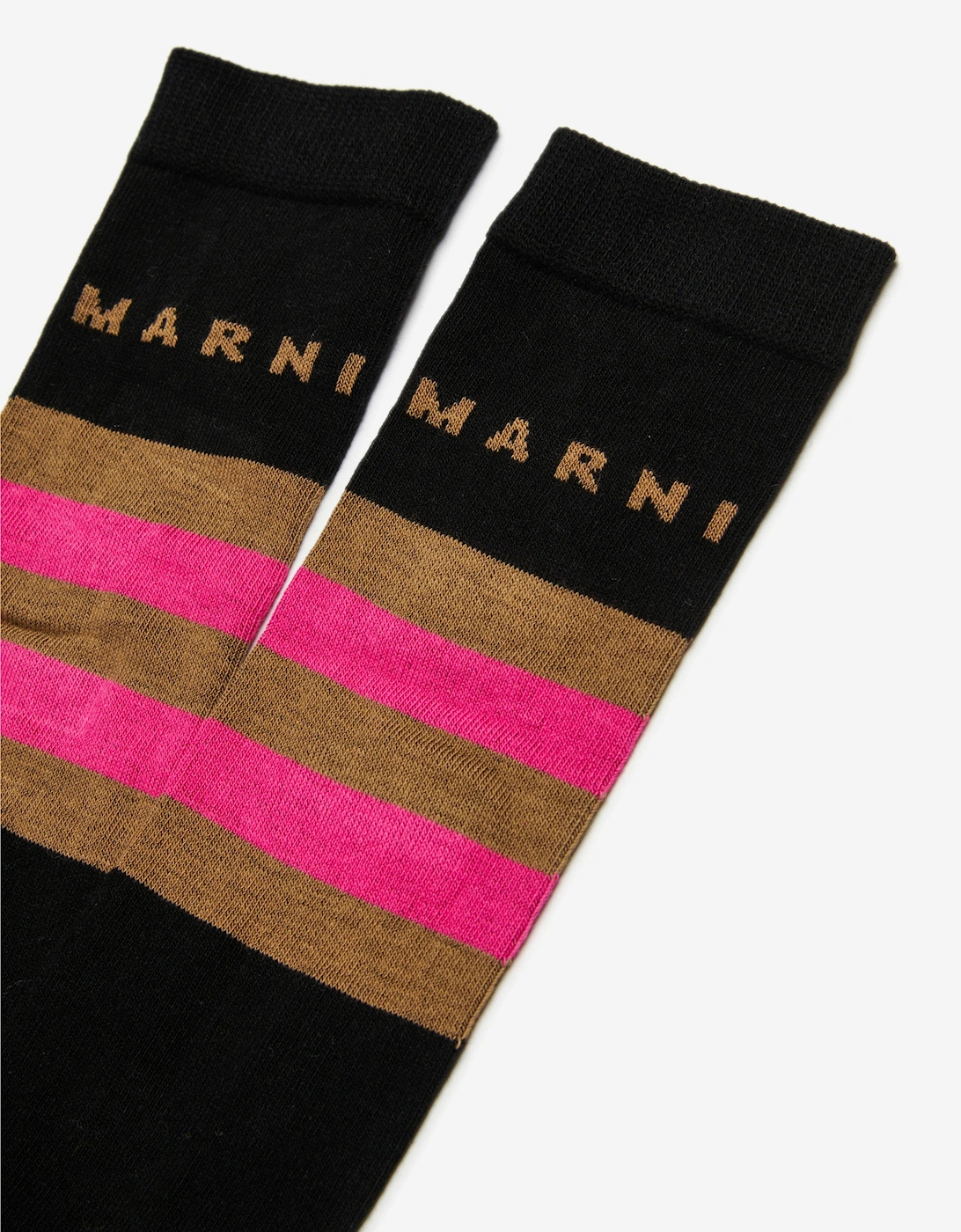 Kids Striped Logo Socks in Black